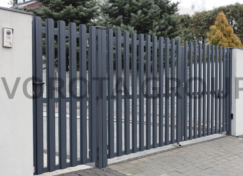 Распашные ворота Doorhan серые 4000×2100